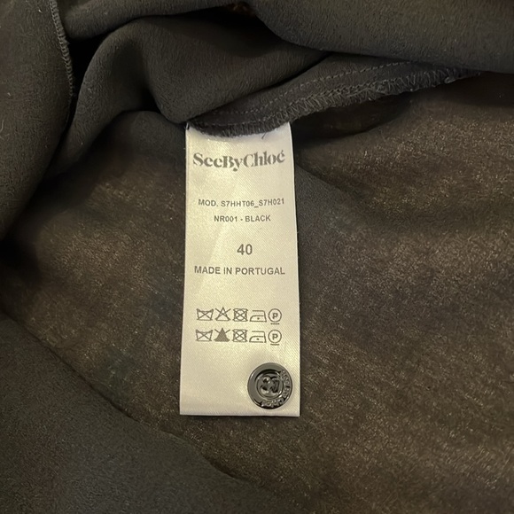 See by Chloe Black Blouse with Ruffle Collar and Cuffs - Picture 9 of 10